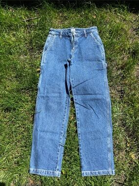 Lee Women's Straight Leg Utility Carpenter Denim Jeans - Classic Blue Wash 26/29